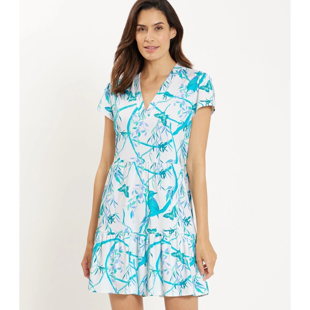 Jude Connally GINGER DRESS - BIRDS AND BUTTERFLIES WHITE NWT